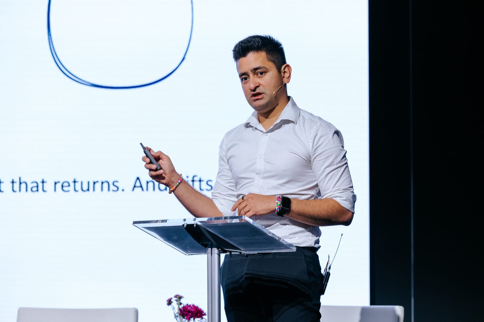 Rosh Ghadamian closing the marquee 'Capital as Code' session at the Global Philanthropy Forum 2026